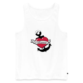 herz-anker-tatoo - Männer Premium Bio Tank Top - Weiß - Vorne - Michal (187cm)