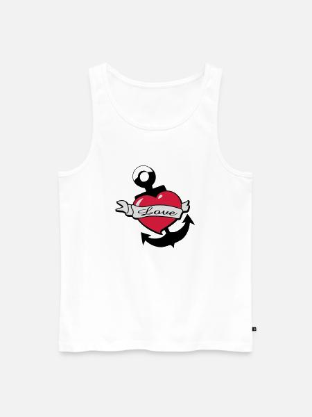 herz-anker-tatoo - Männer Premium Bio Tank Top - Weiß