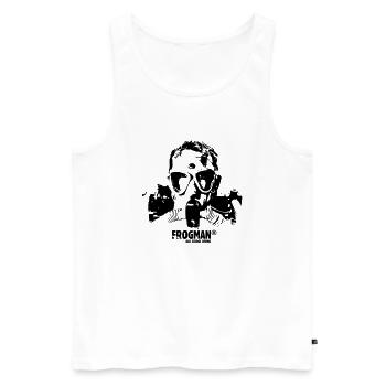 FROGMAN VINTAGE PLONGEE SOUS MARINE - Débardeur bio Premium Homme - blanc - Devant - Michal (187cm)