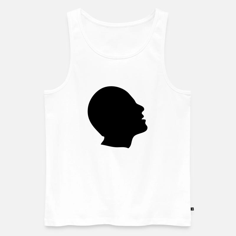 Kopfprofil Kopf profile1 - Männer Premium Bio Tank Top - Weiß