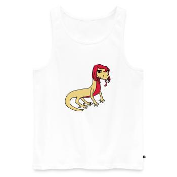 frau weiblich huebsch girl maedchen sexy eidechse - Männer Premium Bio Tank Top - Weiß - Vorne - AI Model Male 178 light (178cm)