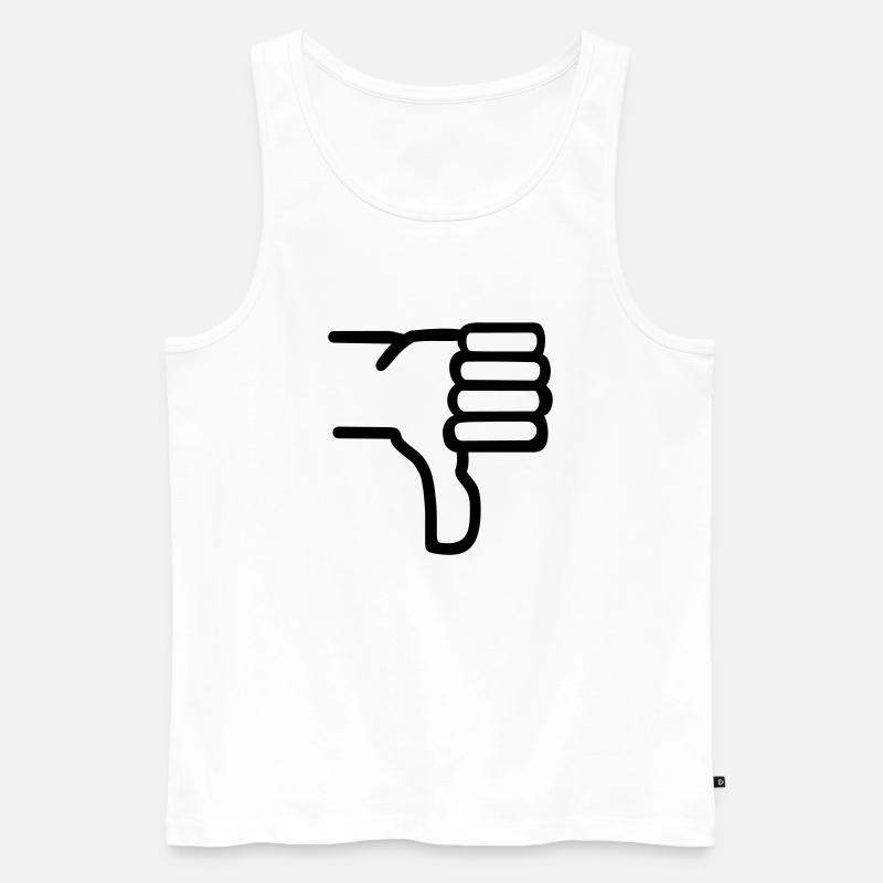 Daumen runter - Männer Premium Bio Tank Top - Weiß