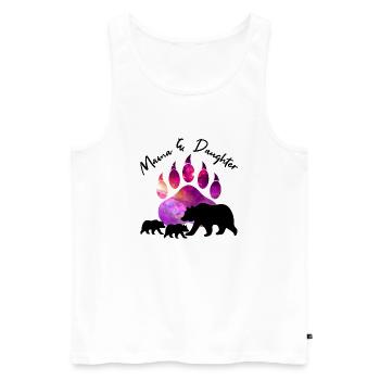 Mutter und Tochter Bär - Männer Premium Bio Tank Top - Weiß - Vorne - AI Model Male 178 light (178cm)