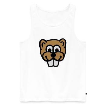 Biber - Männer Premium Bio Tank Top - Weiß - Vorne - AI Model Male 178 light (178cm)