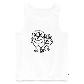 Deux petits hiboux mignons quelques Mamakind - Débardeur bio Premium Homme - blanc - Devant - Michal (187cm)