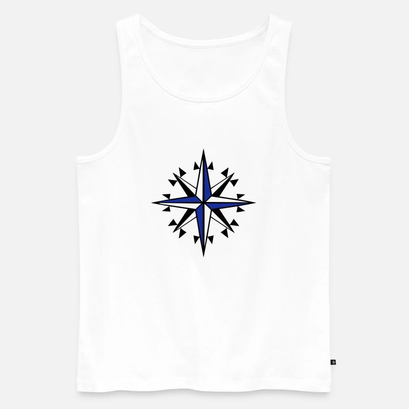Kompass, Kompass, Windrose Segel - Männer Premium Bio Tank Top - Weiß