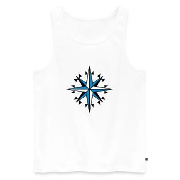 Navigation, Kompass, Windrose-Orientierungslauf - Männer Premium Bio Tank Top - Weiß - Vorne - AI Model Male 178 light (178cm)