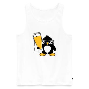 penguin sunglasses party celebrate beer alcohol gla - Men's Premium Organic Tank Top - white - Front - AI Model Male 178 light (178cm)