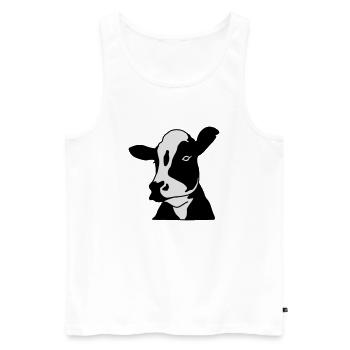 Kuh - Männer Premium Bio Tank Top - Weiß - Vorne - Michal (187cm)