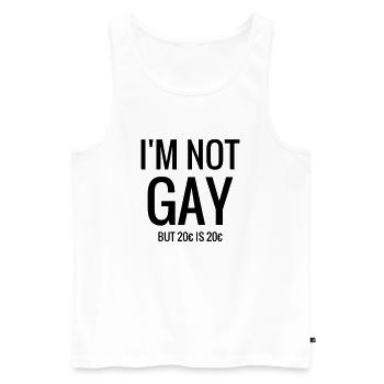 I'm not Gay - Humor - Funny - Joke - Friend - Men's Premium Organic Tank Top - white - Front - AI Model Male 178 light (178cm)