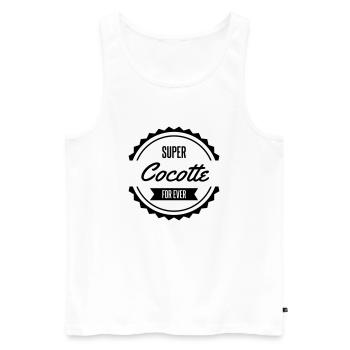 super cocotte for ever - Débardeur bio Premium Homme - blanc - Devant - AI Model Male 178 light (178cm)