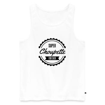 super choupette for ever - Débardeur bio Premium Homme - blanc - Devant - AI Model Male 178 light (178cm)