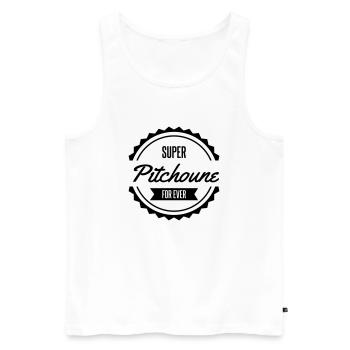 super pitchoune for ever - Débardeur bio Premium Homme - blanc - Devant - AI Model Male 178 light (178cm)