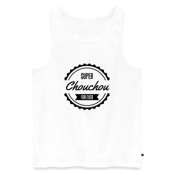 super chouchou for ever - Débardeur bio Premium Homme - blanc - Devant - AI Model Male 178 light (178cm)