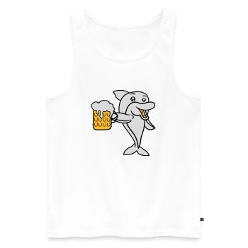 anstoßen bier feiern saufen trinken al - Männer Premium Bio Tank Top - Weiß - Vorne - AI Model Male 178 light (178cm)