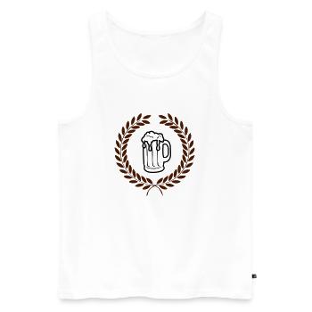 bier_02 - Débardeur bio Premium Homme - blanc - Devant - AI Model Male 178 light (178cm)
