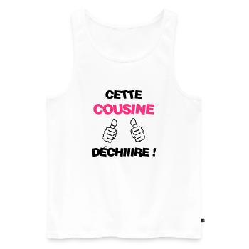 Onkel / Tante / Vetter / Cousin / Kusine - Männer Premium Bio Tank Top - Weiß - Vorne - AI Model Male 178 light (178cm)