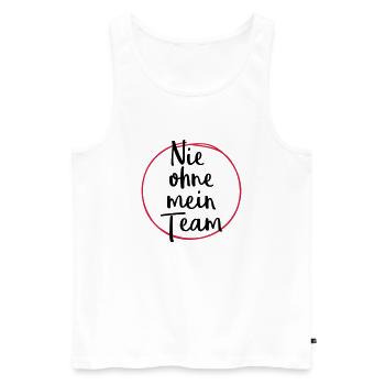 nie ohne mein team design - Männer Premium Bio Tank Top - Weiß - Vorne - Michal (187cm)