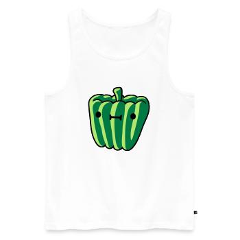 sweet peppers with face delicious vegetables cute le - Men's Premium Organic Tank Top - white - Front - AI Model Male 178 light (178cm)