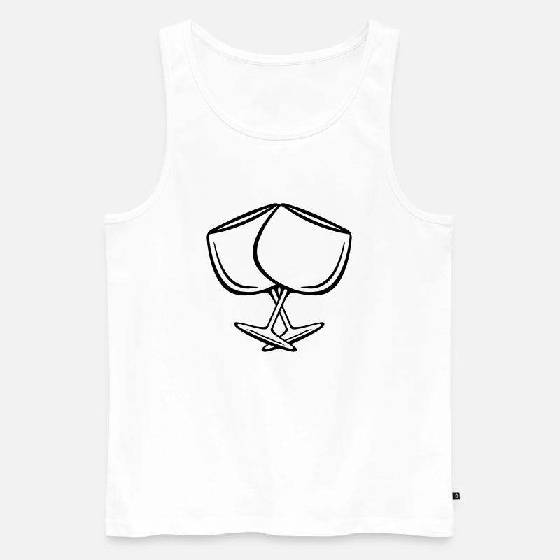 wine glasses - Männer Premium Bio Tank Top - Weiß