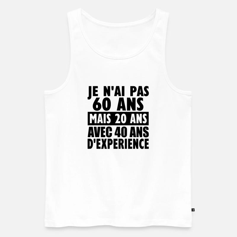 60 ans - Männer Premium Bio Tank Top - Weiß