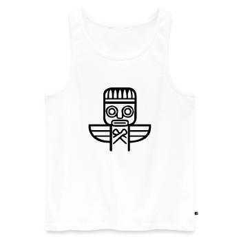 indianer_tiki_symbol - Men's Premium Organic Tank Top - white - Front - Michal (187cm)