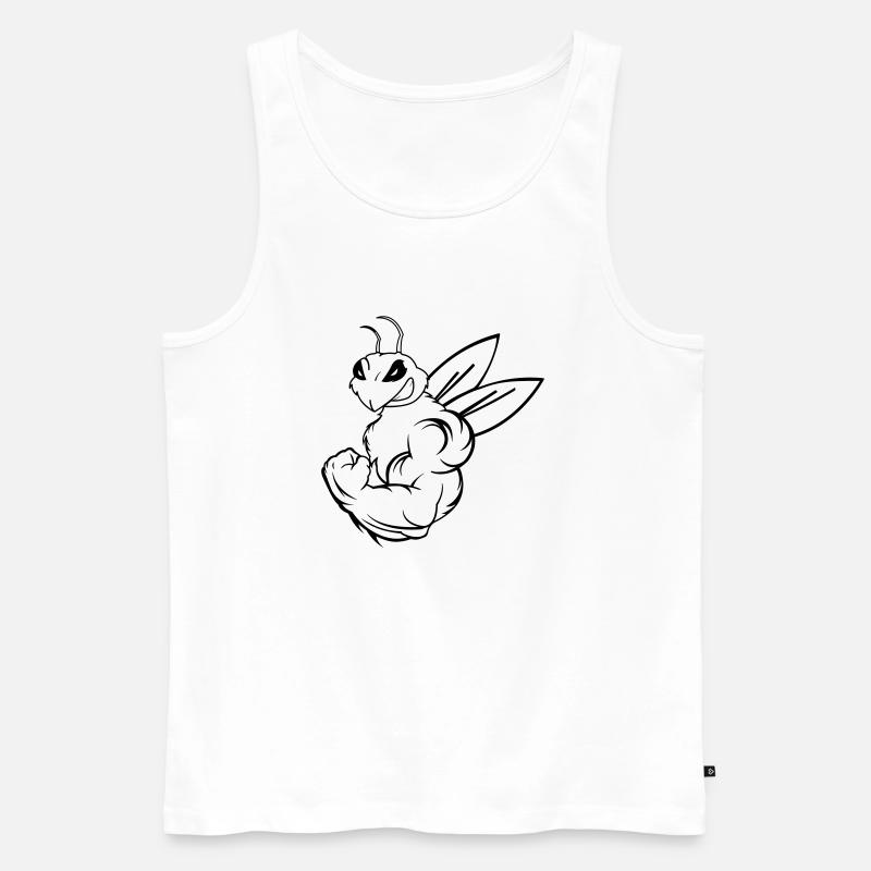 strong_bee_01 - Männer Premium Bio Tank Top - Weiß