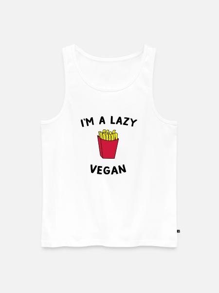 I'm A Lazy Vegan - Men's Premium Organic Tank Top - white