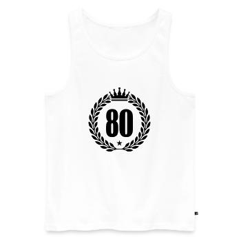 80 kranz krone - Männer Premium Bio Tank Top - Weiß - Vorne - Michal (187cm)