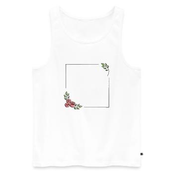 Design your own floral frame - Men's Premium Organic Tank Top - white - Front - AI Model Male 178 light (178cm)