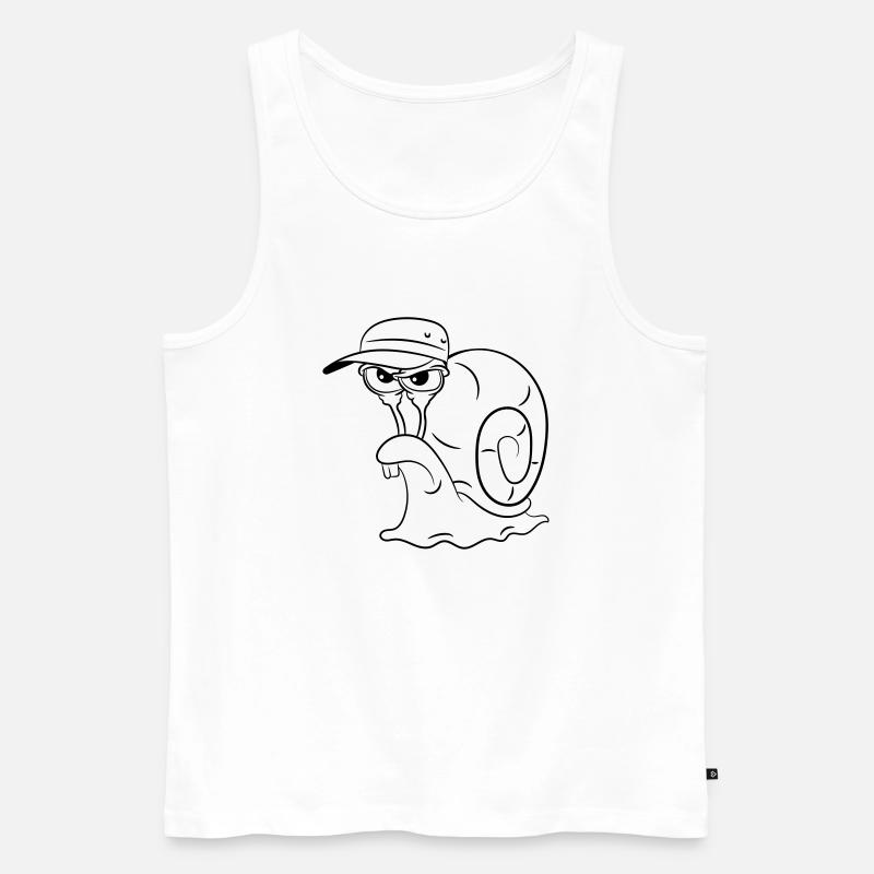 Schnecke lustig böse - Männer Premium Bio Tank Top - Weiß