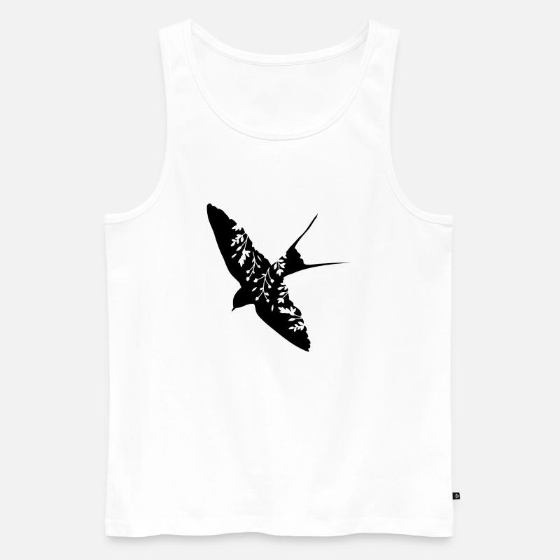 Vogel Schwalbe - Männer Premium Bio Tank Top - Weiß