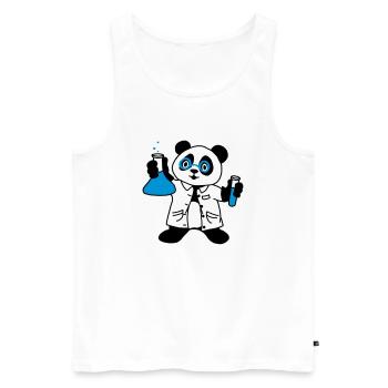 Panda scientist - Men's Premium Organic Tank Top - white - Front - AI Model Male 178 light (178cm)