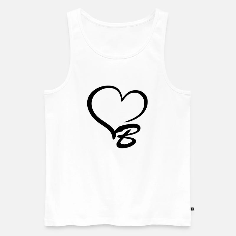 Herz Buchstabe B - Männer Premium Bio Tank Top - Weiß