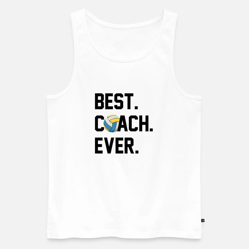 BESTER TRAINER VOLLEYBALL - Männer Premium Bio Tank Top - Weiß
