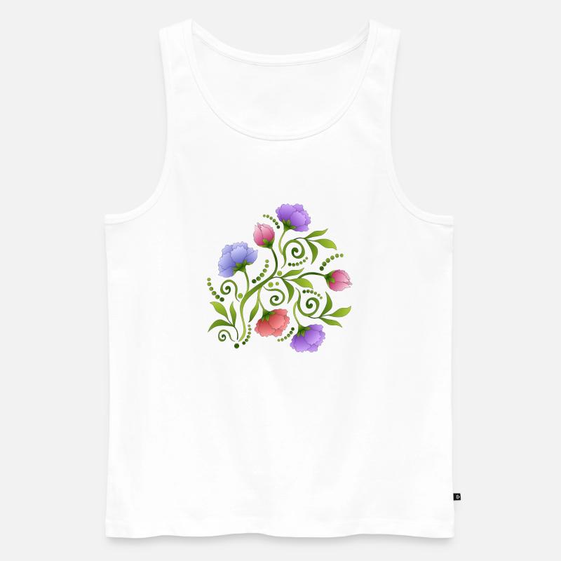 Blumen - Männer Premium Bio Tank Top - Weiß