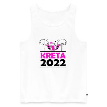 Kreta 2022 - Männer Premium Bio Tank Top - Weiß - Vorne - Michal (187cm)