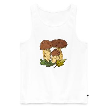 Pilze - Männer Premium Bio Tank Top - Weiß - Vorne - AI Model Male 178 light (178cm)