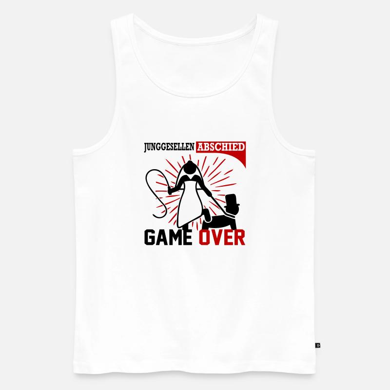 Junggesellenabschied Game Over Peitsche Married - Männer Premium Bio Tank Top - Weiß