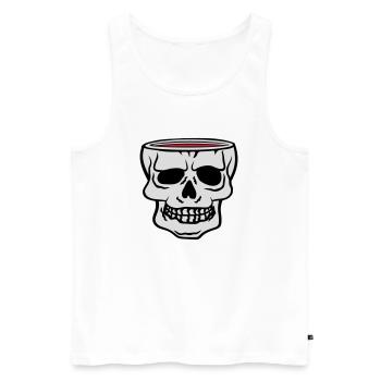 Becher Totenkopf Horror Halloween - Männer Premium Bio Tank Top - Weiß - Vorne - Michal (187cm)
