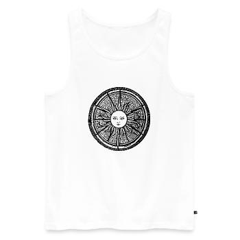 Sun Moon Mosaic Astrology mystical symbol 5 - Men's Premium Organic Tank Top - white - Front - AI Model Male 178 light (178cm)
