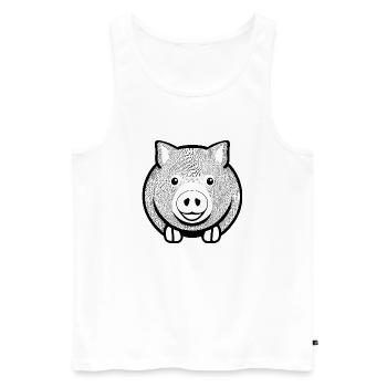 pig sweet pigs pigs animal animals 10 - Men's Premium Organic Tank Top - white - Front - AI Model Male 178 light (178cm)