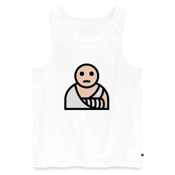 Arm gebrochen Gips Verband - Männer Premium Bio Tank Top - Weiß - Vorne - AI Model Male 178 light (178cm)