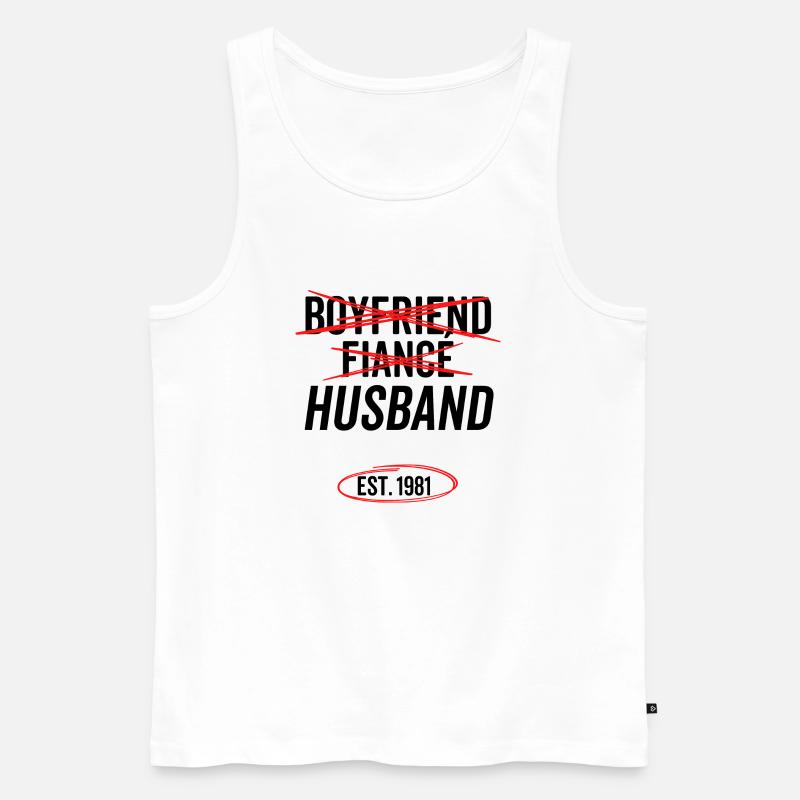 Freund Verlobter Ehemann Est 1981 - Männer Premium Bio Tank Top - Weiß
