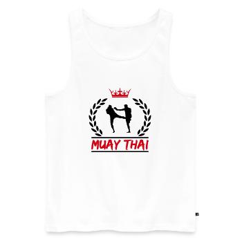 muay thai - Männer Premium Bio Tank Top - Weiß - Vorne - Michal (187cm)