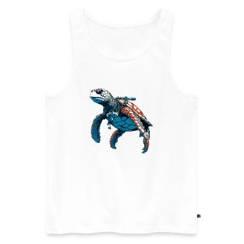 Turtle has diving as a hobby - Men's Premium Organic Tank Top - white - Front - AI Model Male 178 light (178cm)