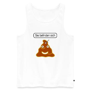 Sie befinden sich - Männer Premium Bio Tank Top - Weiß - Vorne - Michal (187cm)