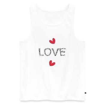 LOVE. SAINT VALENTIN. EVJF. JE T'AIME. I LOVE YOU. - Débardeur bio Premium Homme - blanc - Devant - Michal (187cm)