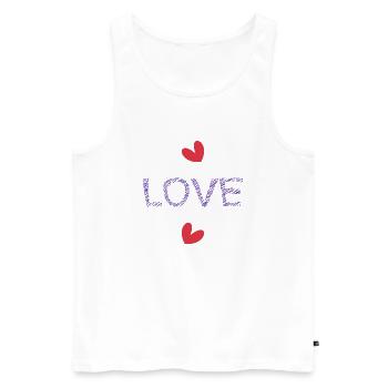 LIEBE. PAAR. ICH HABE GERADE GEHEIRATET. Junggesellinnenabschied. HEILIGER VALENTINSTAG. - Männer Premium Bio Tank Top - Weiß - Vorne - Michal (187cm)