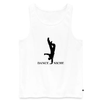 Danse Musique de danse - Débardeur bio Premium Homme - blanc - Devant - AI Model Male 178 light (178cm)